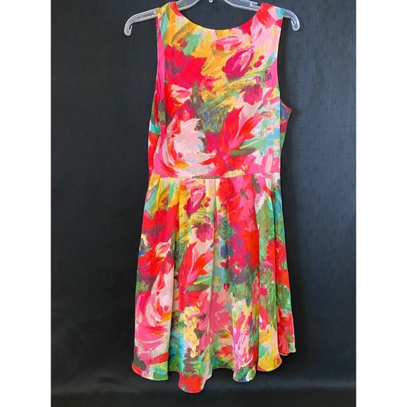 Jack BB Dakota‎ Womens Floral Chiffon Fit Flare Dress Sleeveless Knee Length M - Picture 5 of 6